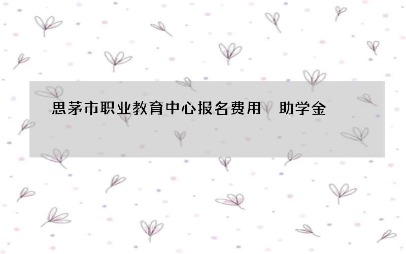 思茅市职业教育中心报名费用 助学金